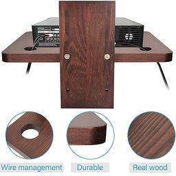 carpentray Floating Projector Wall Mount DVD Shelf Wooden Floating Entertainment Center Supports 24lbs,Perfect for Projector,DVD Player,Game, Cable Box, Floating Shelf for Under TV (Single Shelf) image 4