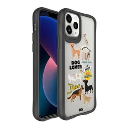 DailyObjects Transparent & Black Printed Hybrid Clear Case Cover For iPhone 11 Pro image 1
