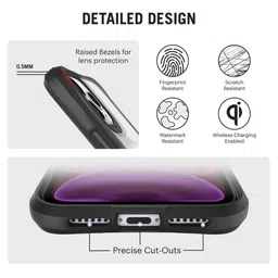 DailyObjects Transparent & Black Printed Hybrid Clear Case Cover For iPhone 11 Pro image 4