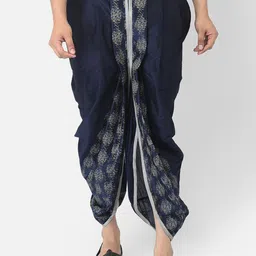 DEYANN Men Navy Blue Printed Dhoti Pants-image-61
