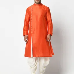 DEYANN Band Collar A-Line Kurta With Dhoti Pants-picture-45