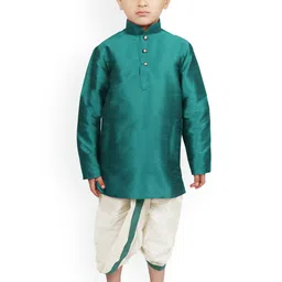 SG YUVRAJ Boys Regular Raw Silk Kurta with Dhoti Pants-28