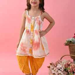 SAKA DESIGNS Girls Dyed Regular Kurta With Dhoti Pants-picture-12