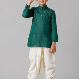 Ramraj Boys Cotton Mandarin Collar Kurta With Dhoti Pants-image-4