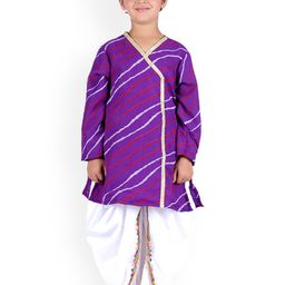 itsmycostume Boys Striped Regular Pure Cotton Kurta with Dhoti Pants-image-80