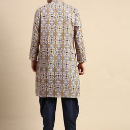 Amodh by Kisah Geometric Printed Regular Kurta with Dhoti Pants image 5
