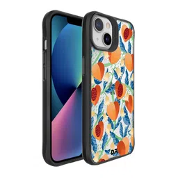 DailyObjects Black & Blue Peachy Peaches Printed IPhone 13 Mini Back Case-32