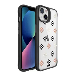 DailyObjects Transparent & Red Peach Diamonds iPhone 13 Mini Phone Case-14