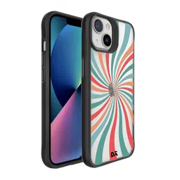 DailyObjects Blue & Red Printed Color Hypnosis Hybrid Clear iPhone 13 Mini Phone Case-35