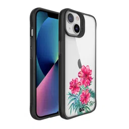 DailyObjects Black & White Hibiscus Printed iPhone 13 Mini Back Cover-51