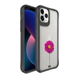 DailyObjects Black & White Clear Painted Purple Flower Printed iPhone 11 Pro Back Cover-15