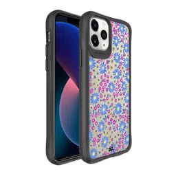 DailyObjects Blue & Pink Glittering Daisy Printed Hybrid Clear iPhone 11 Pro Phone Case-16