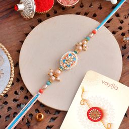 Voylla Men Thread Traditional Design Pearls Rakhi-image-41