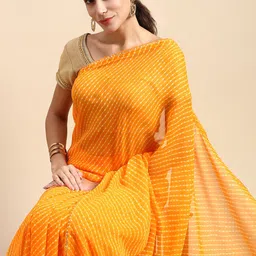 Rani Saahiba Leheriya Printed Gotta Patti Saree-picture-9