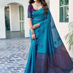 KALINI Woven Design Zari Silk Blend Banarasi Saree-picture-17
