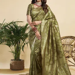 KALINI Ethnic Motif Zari Woven Banarasi Saree-picture-38