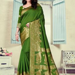 VEDANT VASTRAM Woven Design Zari Banarasi Saree-image-12