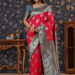 House of Pataudi Woven Design Banarasi Saree-image-77