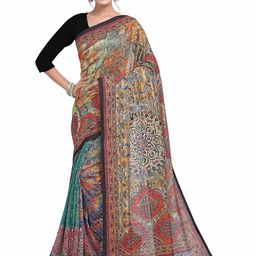 SAPTRANGI Pure Linen Bhagalpuri Saree-image-41