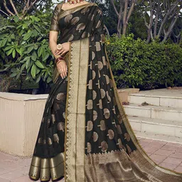 GAJARAI Woven Design Zari Chanderi Saree-picture-23