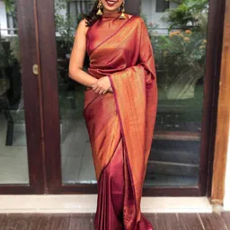 Quelea Geometric Woven Design Zari Pure Silk Banarasi Saree-picture-12