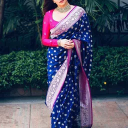 Visit Wear Ethnic Motifs Woven Design Zari Detail Saree-picture-35