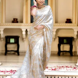 KALINI Woven Design Zari Silk Blend Designer Banarasi Saree-44