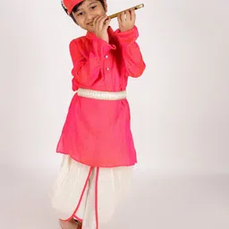 VASTRAMAY Boys Bandhani Printed Kurta With Dhoti Pants-picture-46