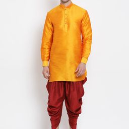VASTRAMAY Mandarin Collar Kurta with Dhoti Pants-picture-37