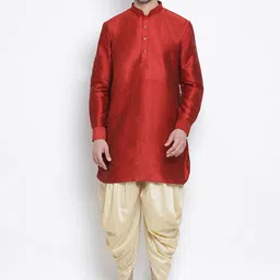 VASTRAMAY Mandarin Collar Kurta with Dhoti Pants-picture-50
