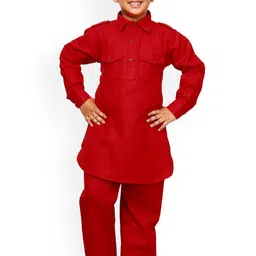 Pro-Ethic STYLE DEVELOPER Boys Shirt Collar Pathani Kurta With Pyjamas-49