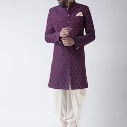 KISAH Men Woven Design Sherwani Set-13