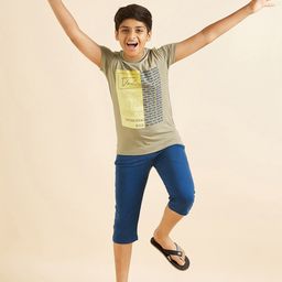 Sweet Dreams Boys Green & Blue Typography Printed Night Suit-image-18