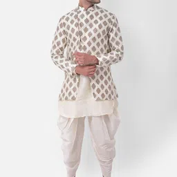 DEYANN Men Off-White Printed Sherwani Set-picture-52