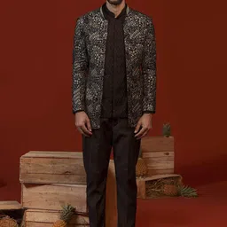 KALPRAAG Printed Long Sleeve Open Front Blazer-image-70