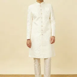 Manyavar Self-Design Brocade Sherwani Set-picture-37