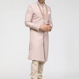 Manyavar Men Self-Design Brocade Traditional Sherwani Set-image-35