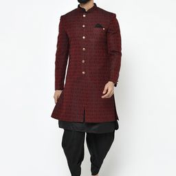 KISAH Men Woven-Design Sherwani Set-image-88