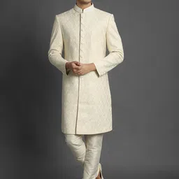 Twamev Self Design Sherwani Set-image-54