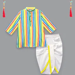 A.T.U.N. Boys Striped Regular Kurta with Dhoti Pants-13