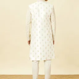 Manyavar Art silk Self-Design Sherwani with solid Pyjama image 5