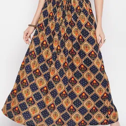 Clora Creation Printed Flared Maxi Skirt-image-85