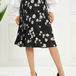 KASSUALLY Floral Printed Pleated A-line Skirt-picture-19