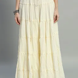 ZRI Women Cotton Flared Maxi Skirt-picture-14
