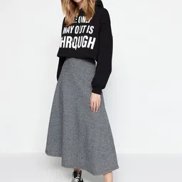 Trendyol Self-Design Flared  Midi Skirt-picture-11
