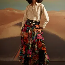 VERB BY PALLAVI SINGHEE Floral Printed Flared Midi Skirt-picture-31