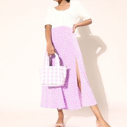 Berrylush Women Purple Printed A-Line Midi Skirt-image-35