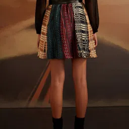 VERB BY PALLAVI SINGHEE Abstract Printed Mini A-Line Skirt image 3