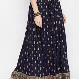 Clora Creation Ethnic Motifs Printed Flared Maxi Skirt image 3