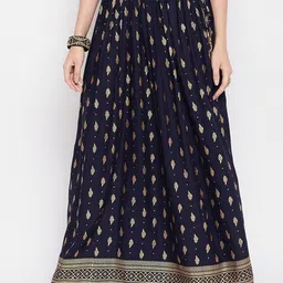 Clora Creation Ethnic Motifs Printed Flared Maxi Skirt image 2